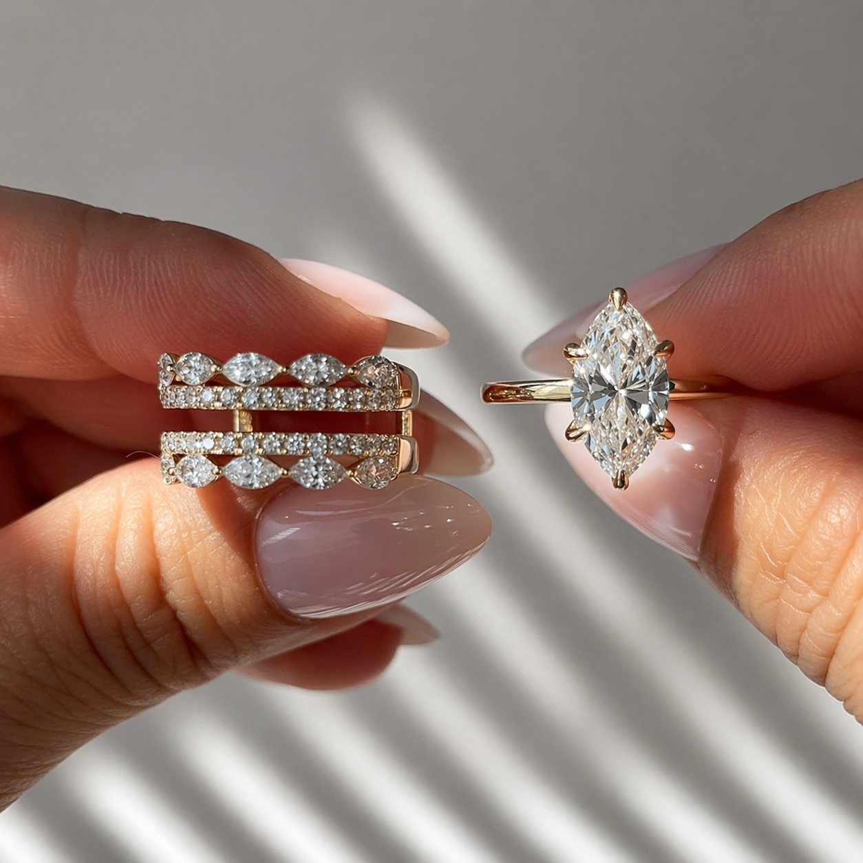 Stunning Marquise Cut 3.0ct Insert Ring Set in Sterling Silver